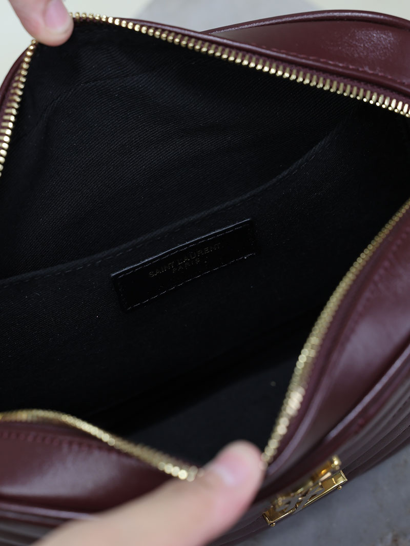 N品 YSL サンローラン ルー カメラバッグ(レザー/キルティング)ボルドー 761554DV7076475 カーフスキンレザー ゴールド金具 激安優良店 - 画像 (5)