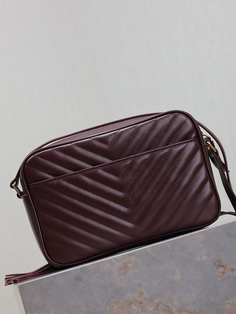 N品 YSL サンローラン ルー カメラバッグ(レザー/キルティング)ボルドー 761554DV7076475 カーフスキンレザー ゴールド金具 激安優良店 - 画像 (4)