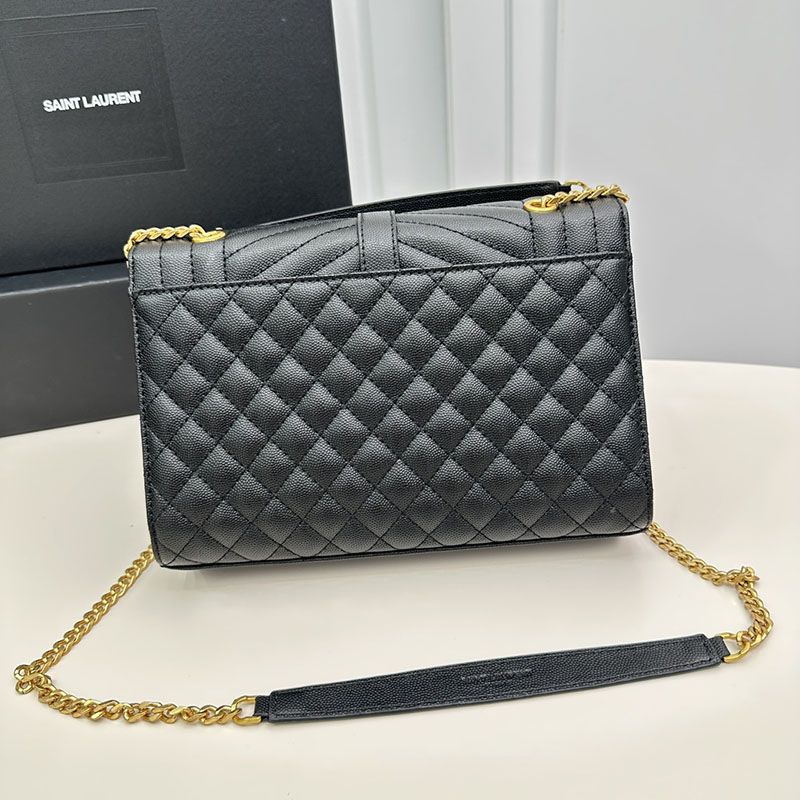 N品 YSL サンローラン エンヴェロップ ミディアム ブラック 600185BOW911000 カーフスキンレザー ゴールド金具 激安優良店 - 画像 (8)