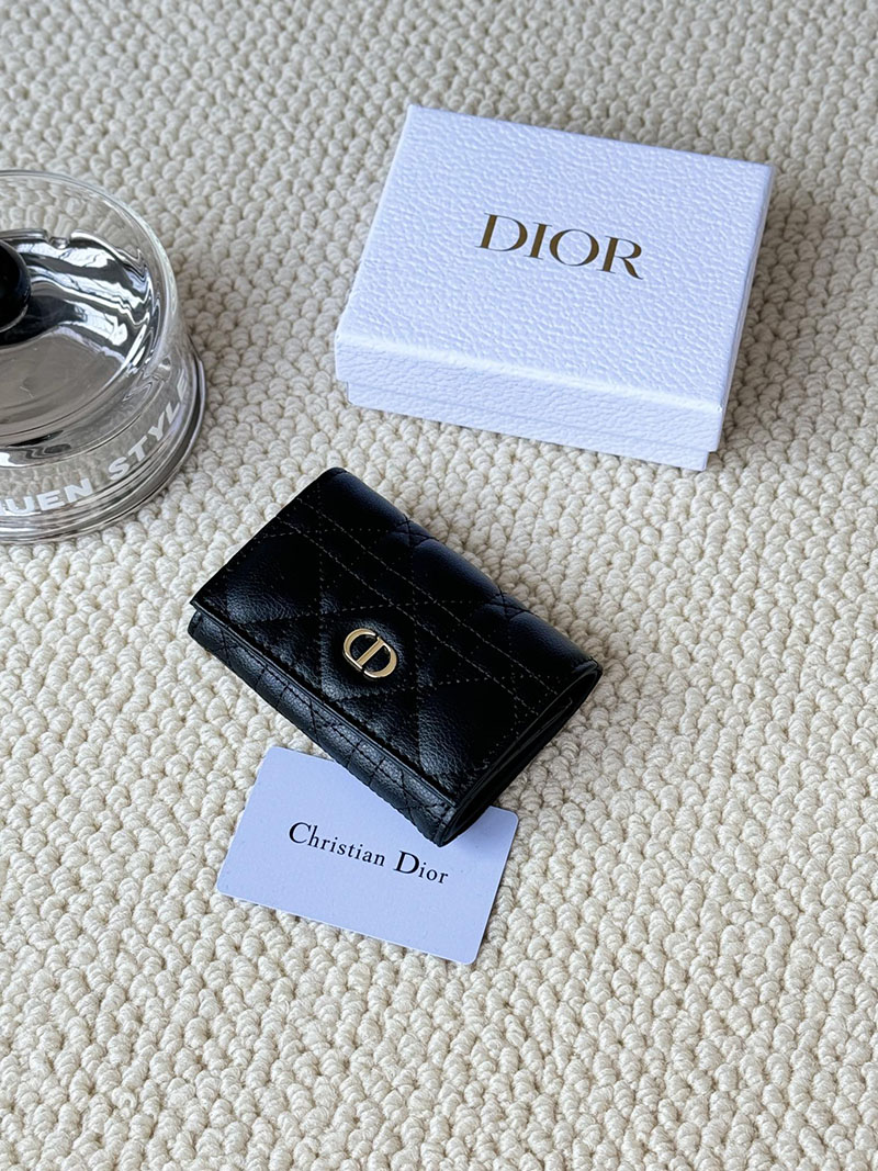 N品 DIOR ディオール財布コピー Dior Caro Glycine ウォレット S5132UWHC_M900 黒 ブラック ゴールド金具 激安優良店 - 画像 (5)