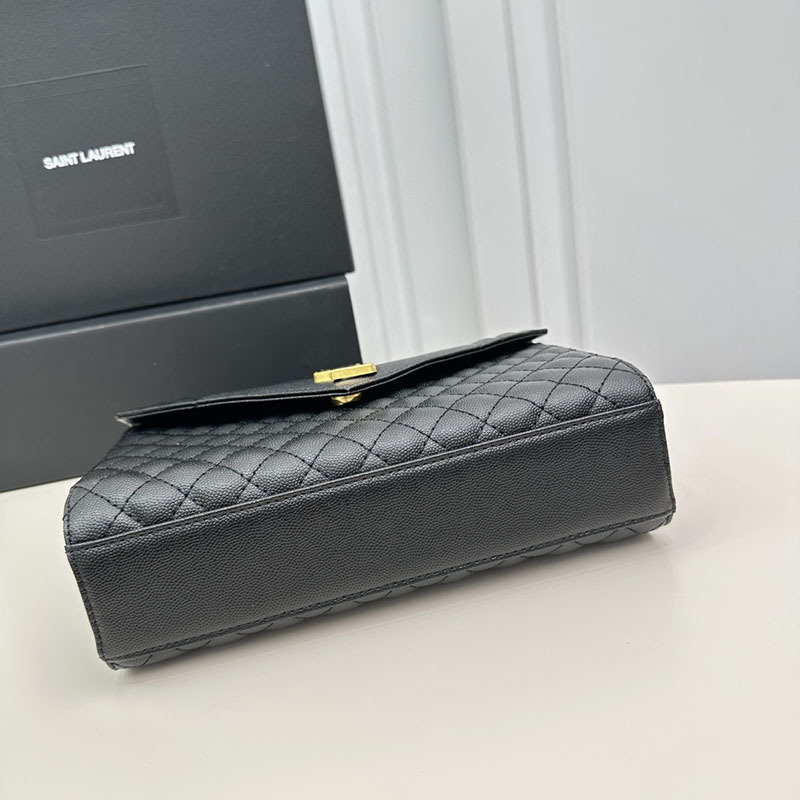 N品 YSL サンローラン エンヴェロップ ミディアム ブラック 600185BOW911000 カーフスキンレザー ゴールド金具 激安優良店 - 画像 (6)