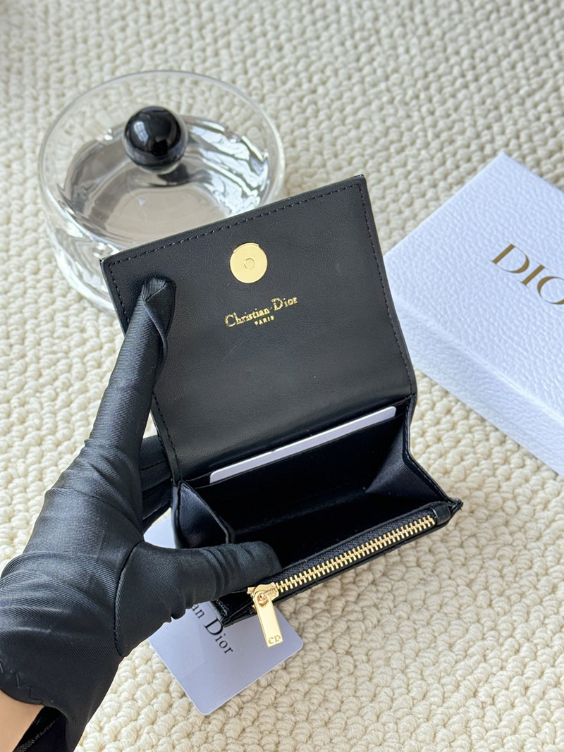 N品 DIOR ディオール財布コピー Dior Caro Glycine ウォレット S5132UWHC_M900 黒 ブラック ゴールド金具 激安優良店 - 画像 (2)