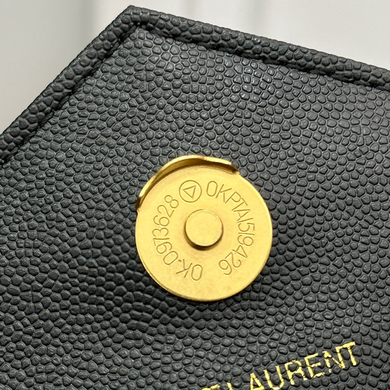 N品 YSL サンローラン エンヴェロップ ミディアム ブラック 600185BOW911000 カーフスキンレザー ゴールド金具 激安優良店 - 画像 (4)