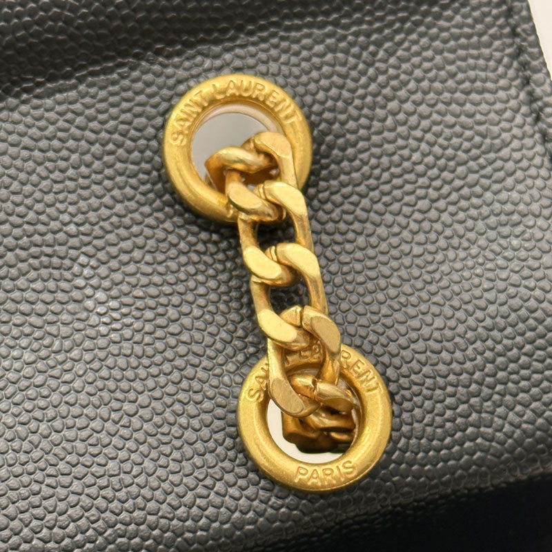 N品 YSL サンローラン エンヴェロップ ミディアム ブラック 600185BOW911000 カーフスキンレザー ゴールド金具 激安優良店 - 画像 (3)
