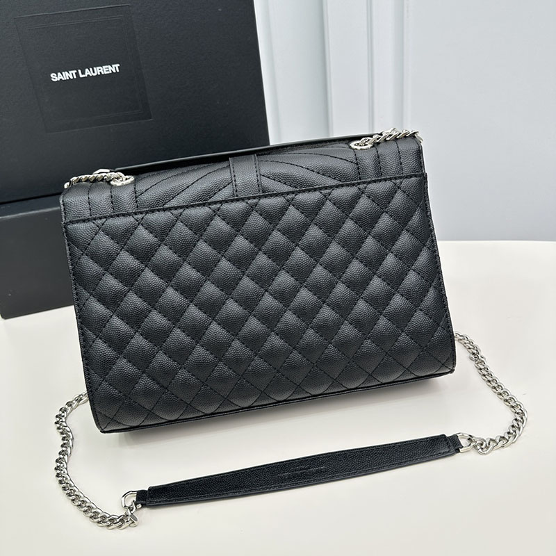 N品 YSL サンローラン エンヴェロップ ミディアム ブラック 600185BOW921000 カーフスキンレザー シルバー金具 激安優良店 - 画像 (8)