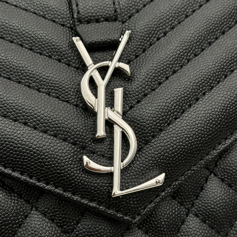 N品 YSL サンローラン エンヴェロップ ミディアム ブラック 600185BOW921000 カーフスキンレザー シルバー金具 激安優良店 - 画像 (5)