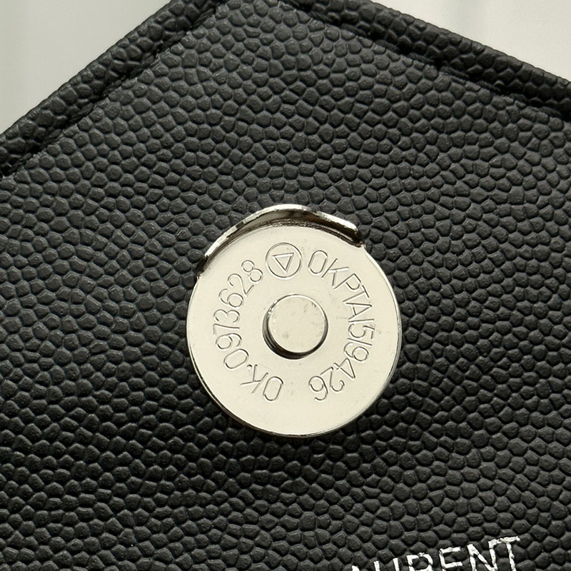 N品 YSL サンローラン エンヴェロップ ミディアム ブラック 600185BOW921000 カーフスキンレザー シルバー金具 激安優良店 - 画像 (4)