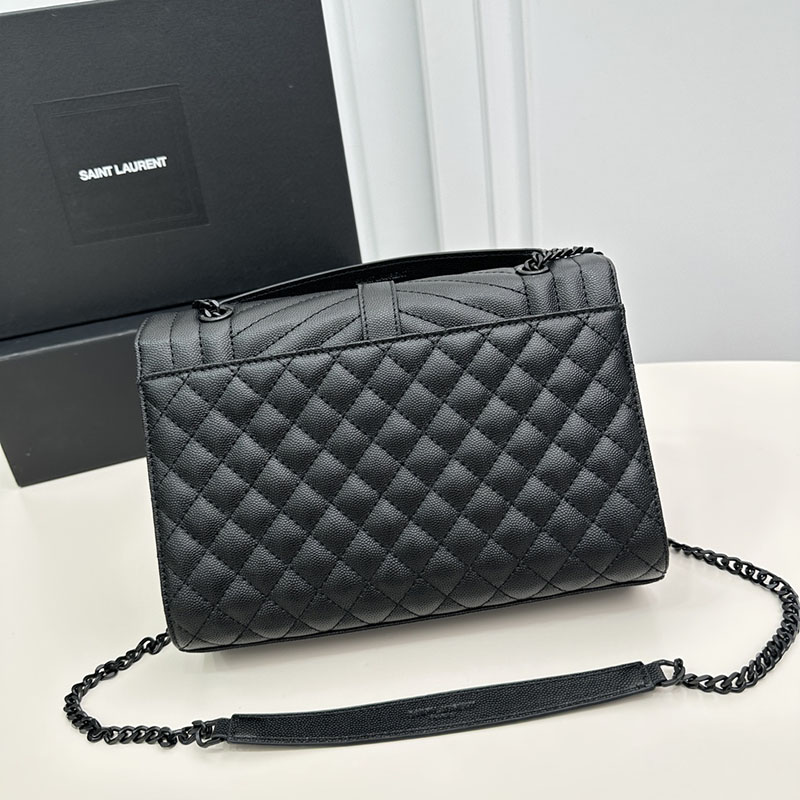 N品 YSL サンローラン エンヴェロップ ミディアム ブラック 600185BOW981000 カーフスキンレザー ブラック金具 激安優良店 - 画像 (8)