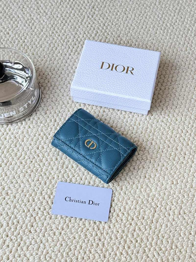 N品 DIOR ディオール財布コピー Dior Caro Glycine ウォレット S5132UWHC_M23B ブルー ゴールド金具 激安優良店 - 画像 (5)