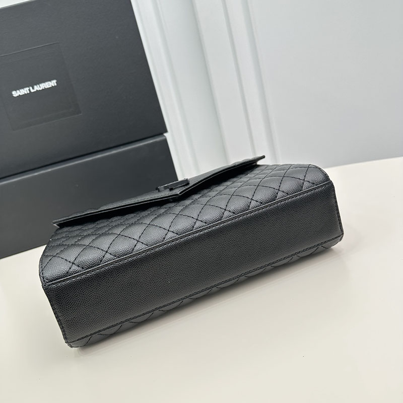 N品 YSL サンローラン エンヴェロップ ミディアム ブラック 600185BOW981000 カーフスキンレザー ブラック金具 激安優良店 - 画像 (6)