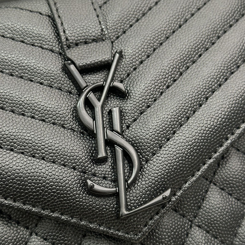 N品 YSL サンローラン エンヴェロップ ミディアム ブラック 600185BOW981000 カーフスキンレザー ブラック金具 激安優良店 - 画像 (5)