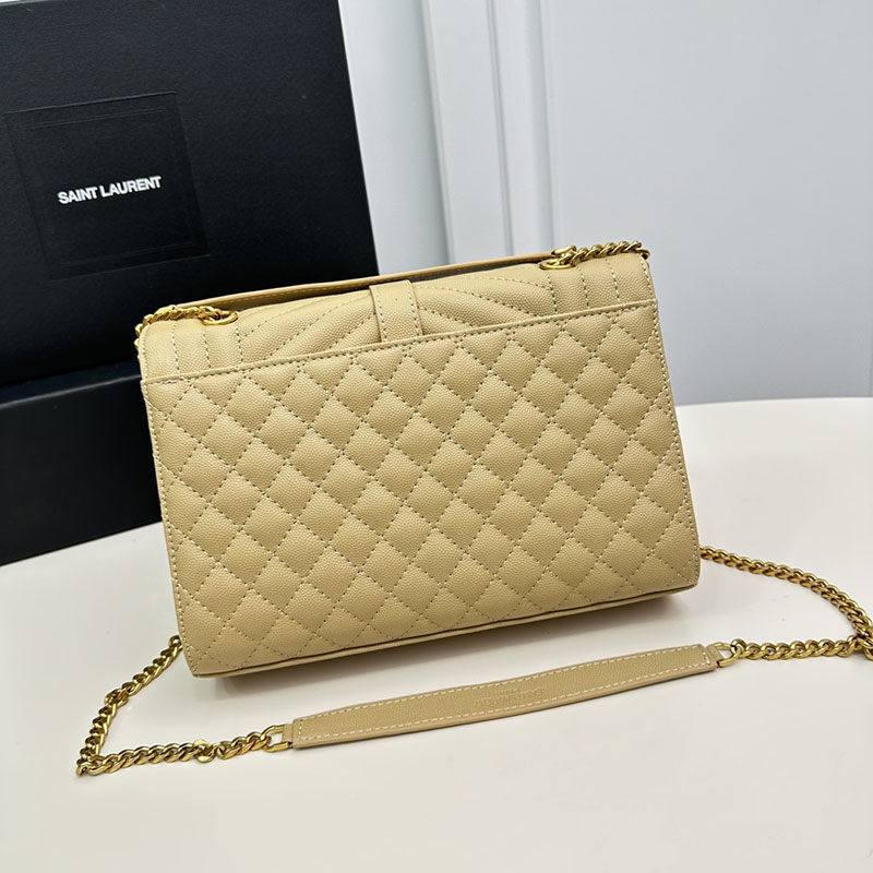 N品 YSL サンローラン エンヴェロップ ミディアム BEIGE 600185BOW919748 カーフスキンレザー ゴールド金具 激安優良店 - 画像 (7)