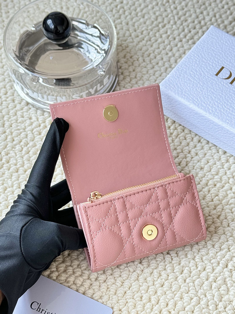 N品 DIOR ディオール財布コピー Dior Caro Glycine ウォレット S5132UWHC_M92P メロコトンピンク ゴールド金具 激安優良店 - 画像 (3)