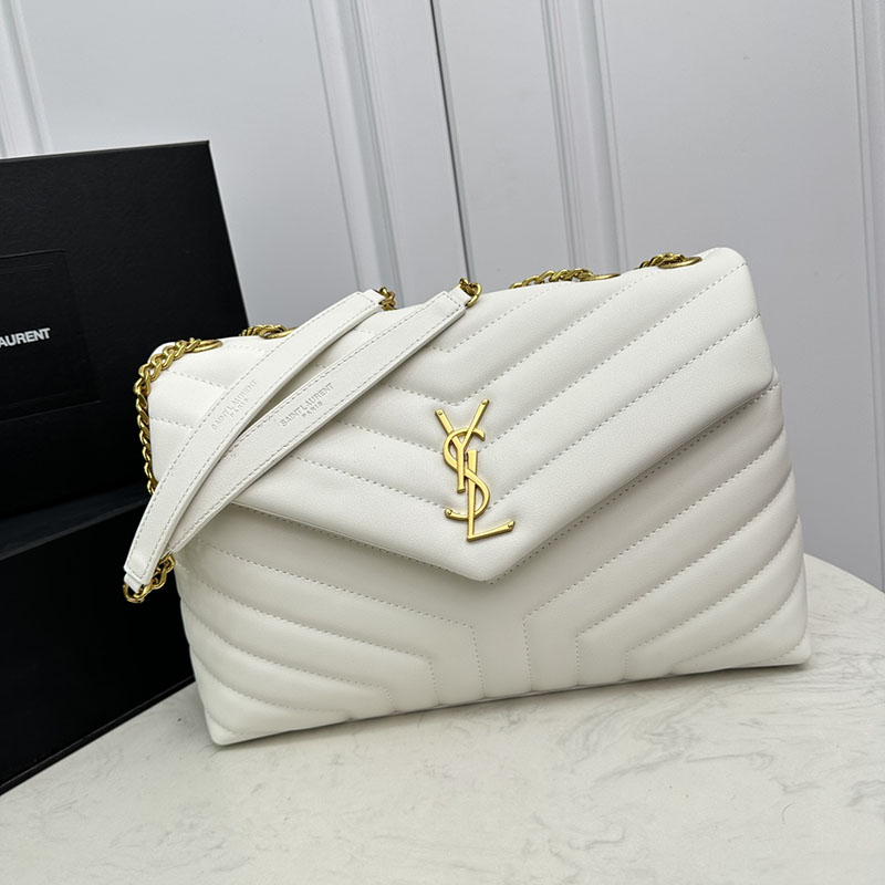 N品 YSL サンローラン ルル ミディアム オフホワイト 574946DV7279207 カーフスキンレザー ゴールド金具 激安優良店 - 画像 (5)