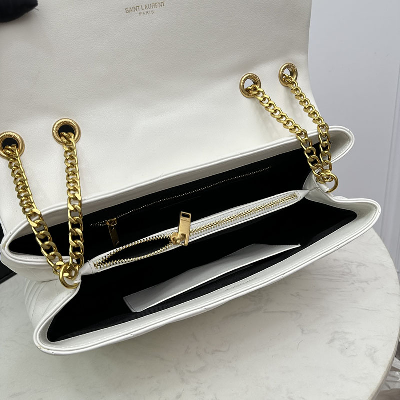 N品 YSL サンローラン ルル ミディアム オフホワイト 574946DV7279207 カーフスキンレザー ゴールド金具 激安優良店 - 画像 (4)