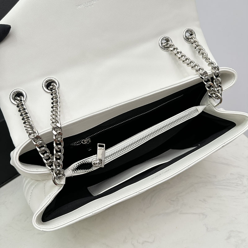 N品 YSL サンローラン ルル ミディアム オフホワイト 574946DV7269207 カーフスキンレザー シルバー金具 激安優良店 - 画像 (3)