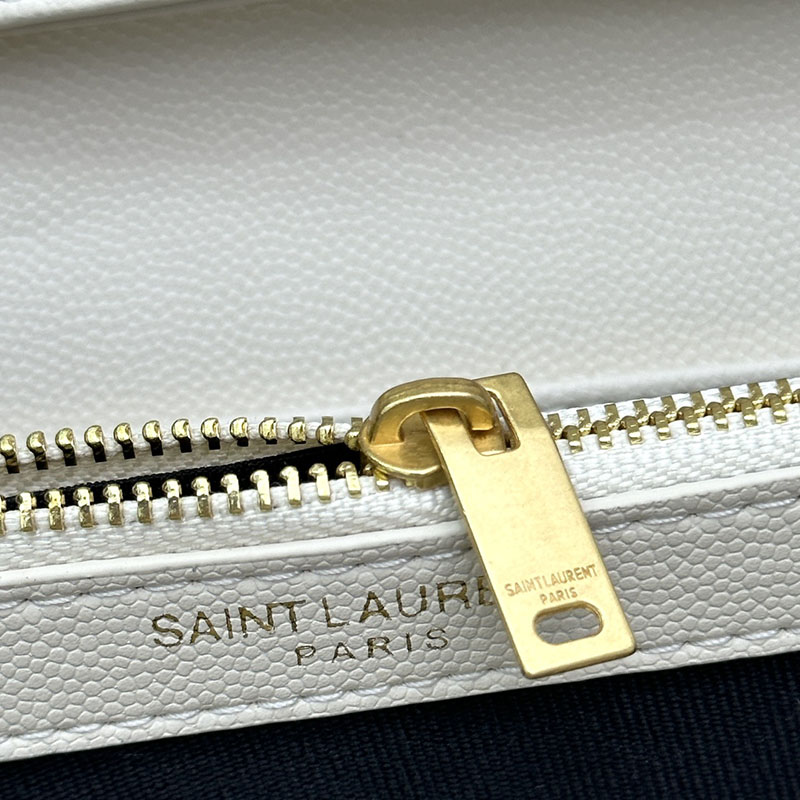 N品 YSL サンローラン 人気バッグ エンヴェロップ スモール オフホワイト 600195BOW919207 カーフスキンレザー ゴールド金具 激安優良店 - 画像 (3)