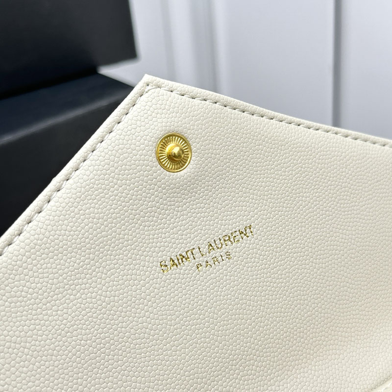 N品 YSL サンローラン 人気バッグ エンヴェロップ スモール オフホワイト 600195BOW919207 カーフスキンレザー ゴールド金具 激安優良店 - 画像 (2)