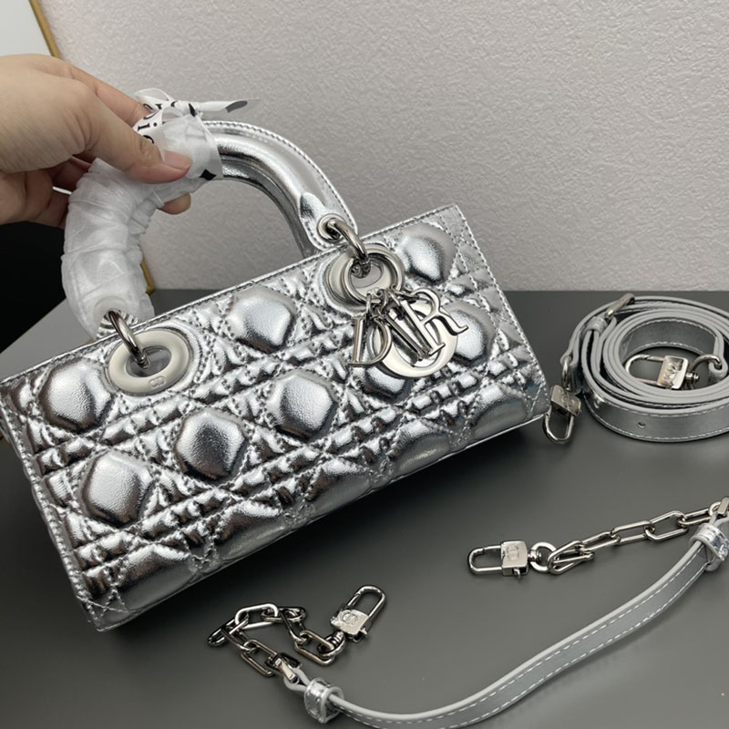 N品 DIOR ディオール Lady D-Joy バッグ スモール M0613ONGE_N012 シルバー シルバー金具 激安優良店 - 画像 (2)