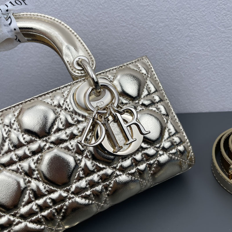 N品 DIOR ディオール Lady D-Joy バッグ スモール M0613ONGE_N000 ゴールド ゴールド金具 激安優良店 - 画像 (7)