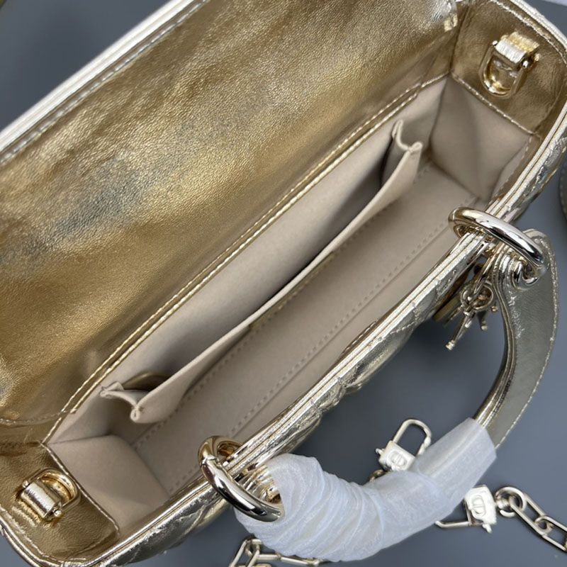 N品 DIOR ディオール Lady D-Joy バッグ スモール M0613ONGE_N000 ゴールド ゴールド金具 激安優良店 - 画像 (3)