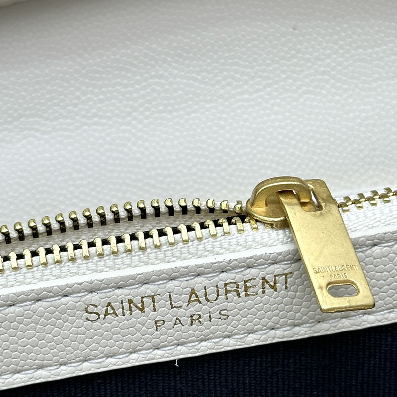 N品 YSL サンローラン 人気バッグ カサンドラ エンベロープ チェーンウォレット オフホワイト 678401FAADY9207 カーフスキンレザー ゴールド金具 激安優良店 - 画像 (2)