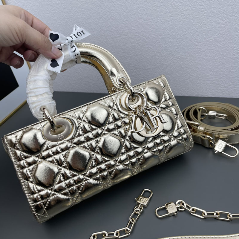 N品 DIOR ディオール Lady D-Joy バッグ スモール M0613ONGE_N000 ゴールド ゴールド金具 激安優良店 - 画像 (2)