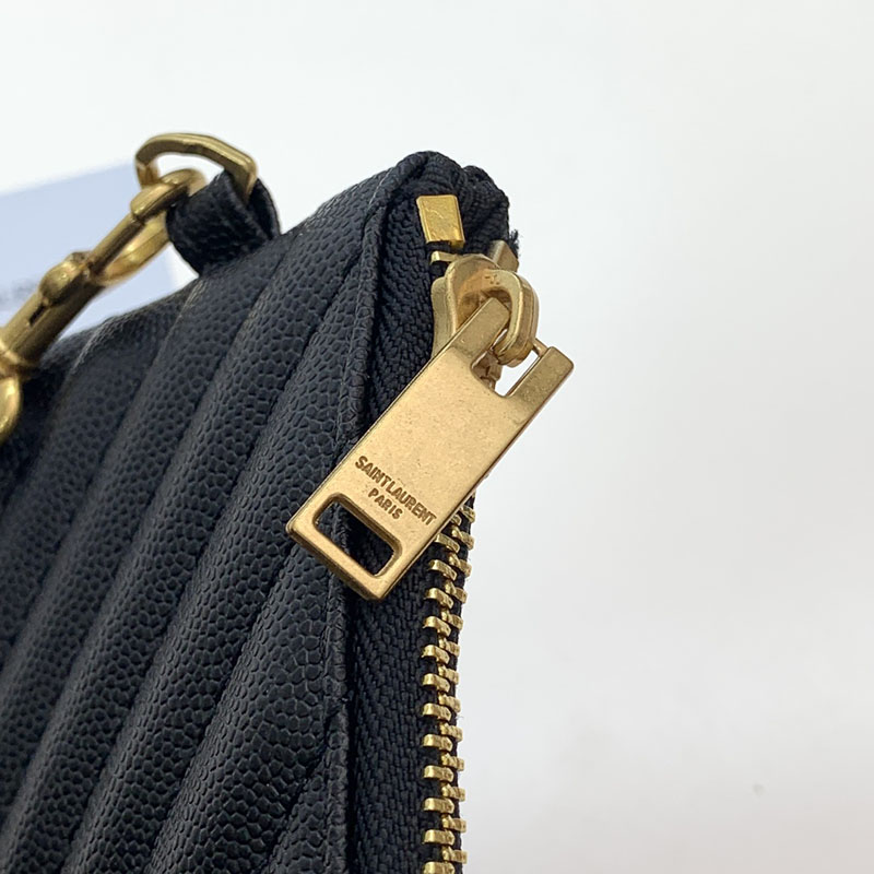 N品 YSL サンローラン 人気バッグ モノグラム タブレットポーチ ブラック 559193CWU011000 カーフスキンレザー ゴールド金具 激安優良店 - 画像 (5)