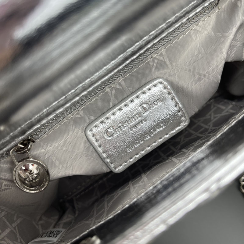 N品 DIOR ディオール Lady Dior バッグ ミニ M0505ONGE_N012 シルバー シルバー金具 激安優良店 - 画像 (3)