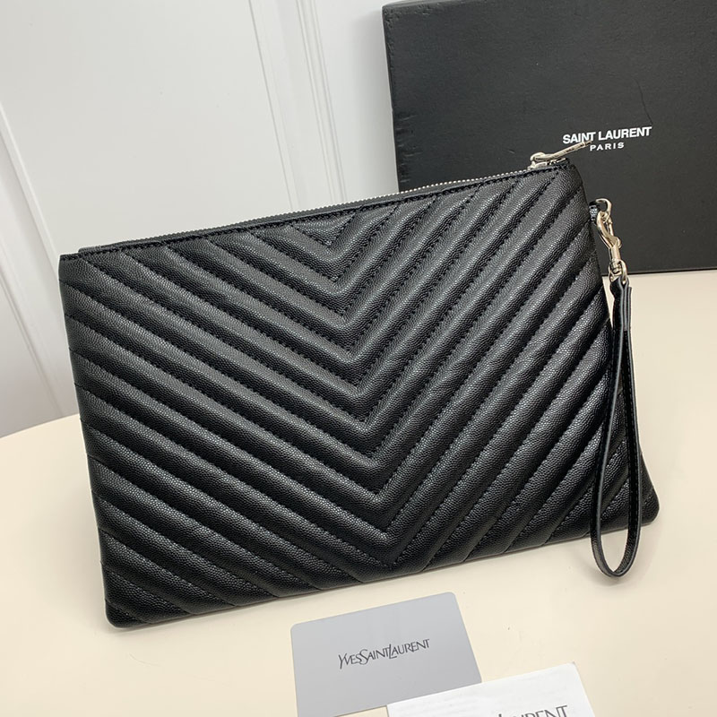 N品 YSL サンローラン 人気バッグ モノグラム タブレットポーチ ブラック 559193CWU021000 カーフスキンレザー シルバー金具 激安優良店 - 画像 (8)