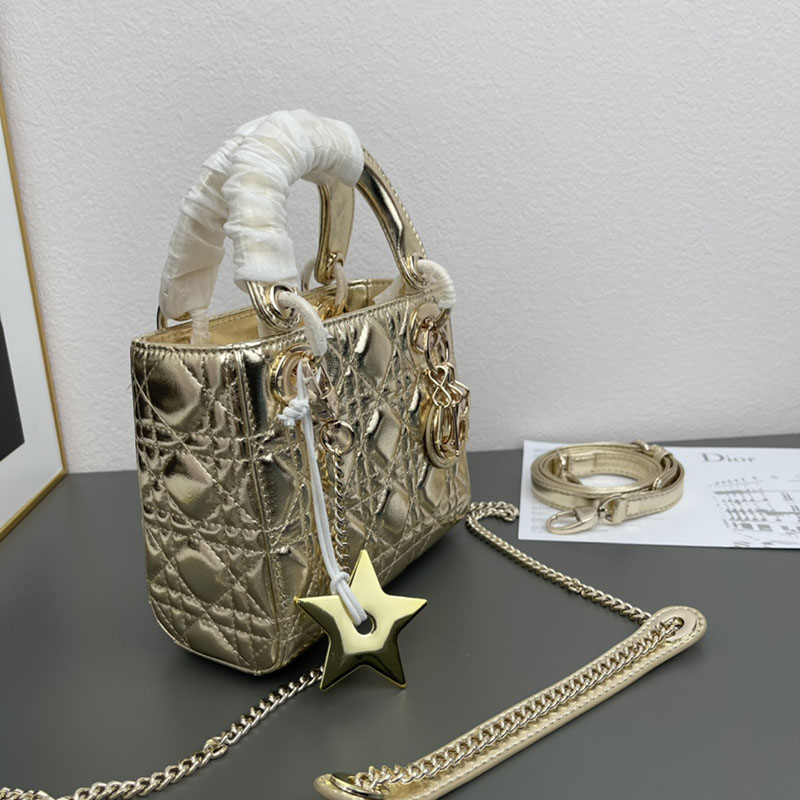 N品 DIOR ディオール Lady Dior バッグ ミニ M0505ONGE_N000 ゴールド ゴールド金具 激安優良店 - 画像 (7)