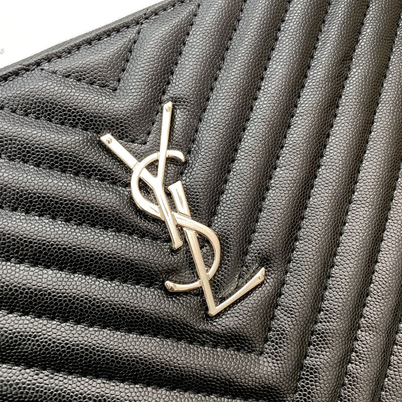 N品 YSL サンローラン 人気バッグ モノグラム タブレットポーチ ブラック 559193CWU021000 カーフスキンレザー シルバー金具 激安優良店 - 画像 (6)
