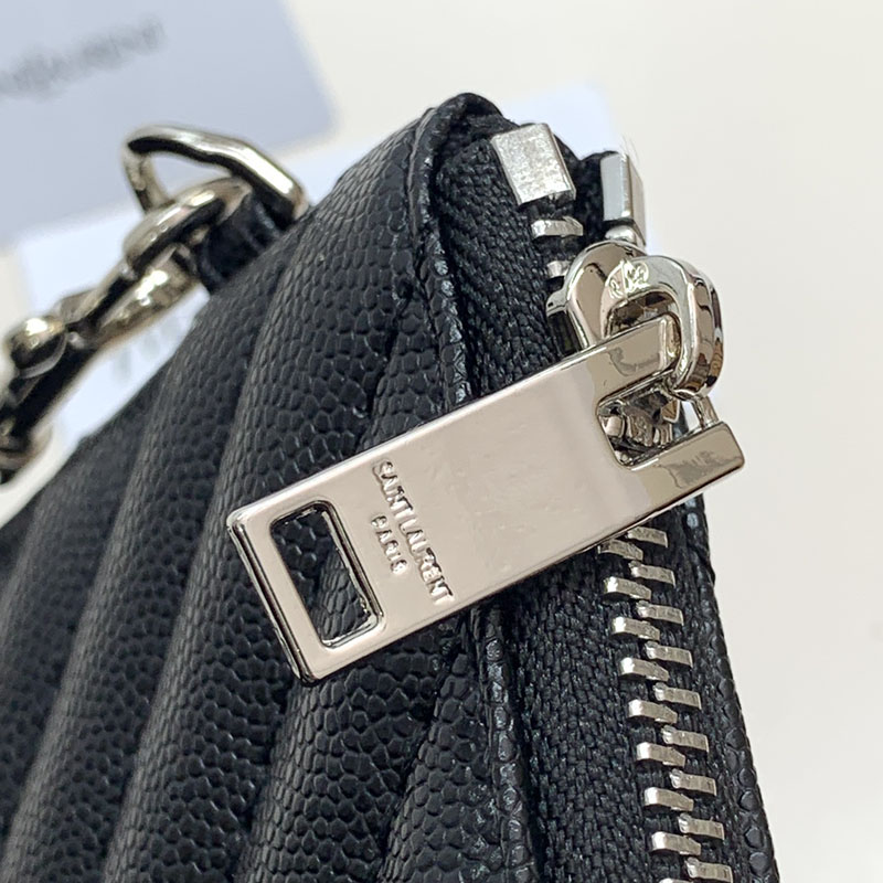 N品 YSL サンローラン 人気バッグ モノグラム タブレットポーチ ブラック 559193CWU021000 カーフスキンレザー シルバー金具 激安優良店 - 画像 (4)