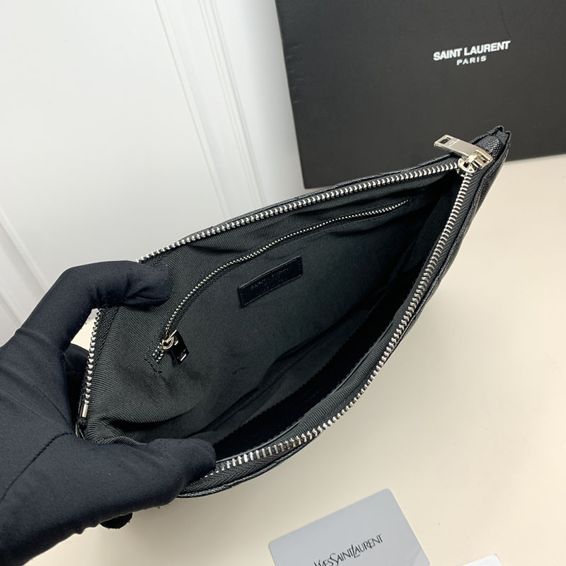 N品 YSL サンローラン 人気バッグ モノグラム タブレットポーチ ブラック 559193CWU021000 カーフスキンレザー シルバー金具 激安優良店 - 画像 (3)