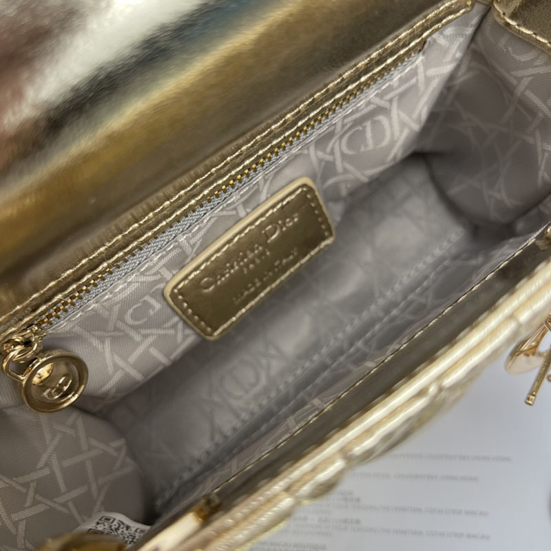 N品 DIOR ディオール Lady Dior バッグ ミニ M0505ONGE_N000 ゴールド ゴールド金具 激安優良店 - 画像 (3)