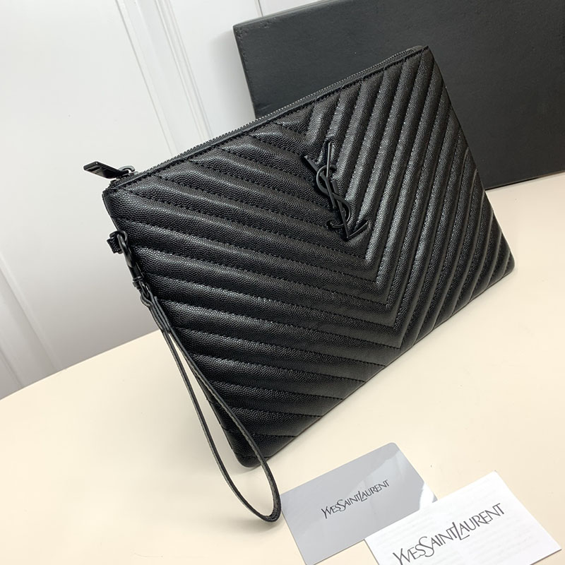 N品 YSL サンローラン 人気バッグ モノグラム タブレットポーチ ブラック 559193CWU081000 カーフスキンレザー ブラック金具 激安優良店 - 画像 (9)