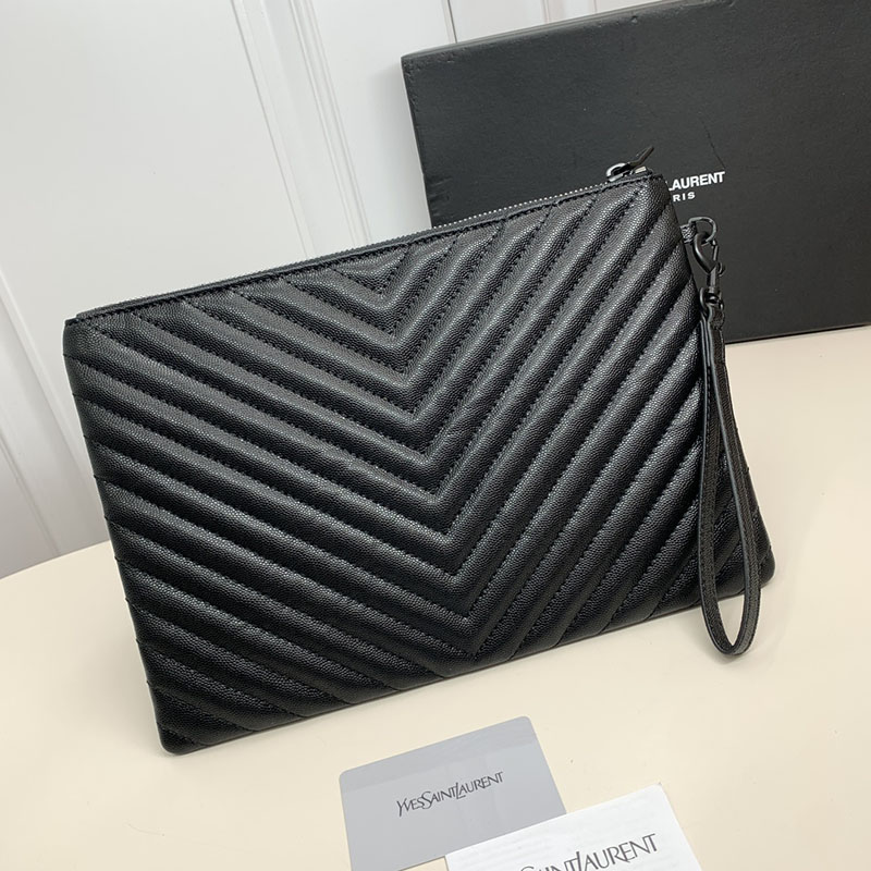 N品 YSL サンローラン 人気バッグ モノグラム タブレットポーチ ブラック 559193CWU081000 カーフスキンレザー ブラック金具 激安優良店 - 画像 (8)