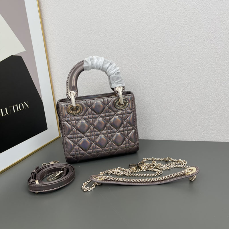 N品 DIOR ディオール Lady Dior バッグ ミニ M0505ONGE_M30G スティールグレー ゴールド金具 激安優良店 - 画像 (8)