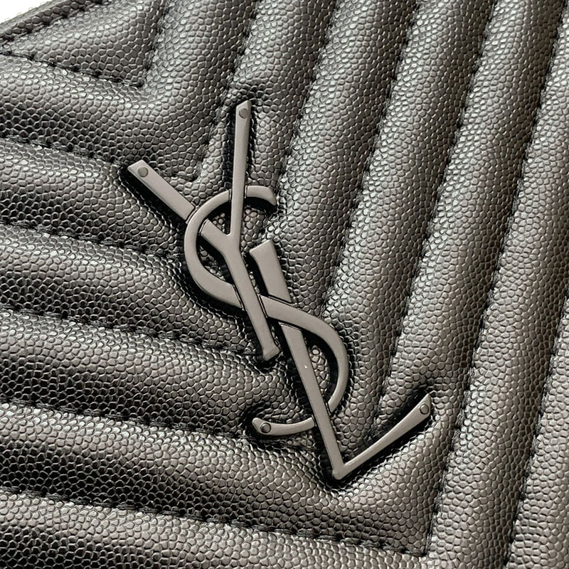 N品 YSL サンローラン 人気バッグ モノグラム タブレットポーチ ブラック 559193CWU081000 カーフスキンレザー ブラック金具 激安優良店 - 画像 (6)