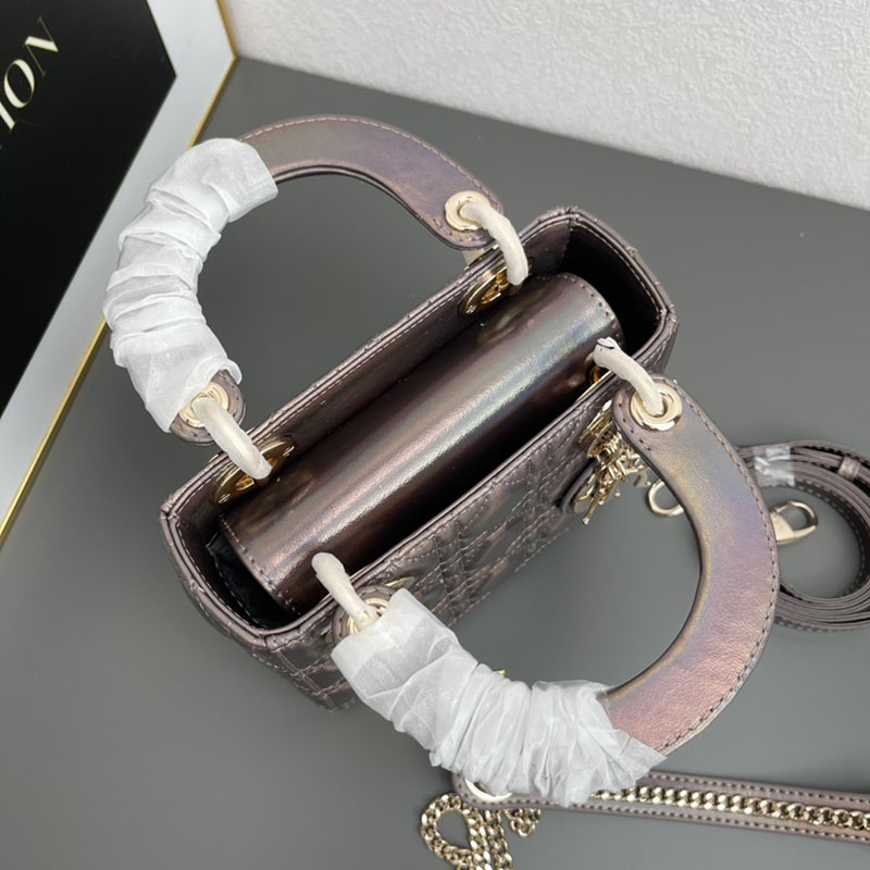 N品 DIOR ディオール Lady Dior バッグ ミニ M0505ONGE_M30G スティールグレー ゴールド金具 激安優良店 - 画像 (6)
