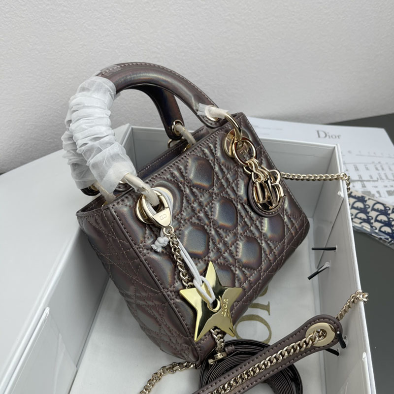 N品 DIOR ディオール Lady Dior バッグ ミニ M0505ONGE_M30G スティールグレー ゴールド金具 激安優良店 - 画像 (4)
