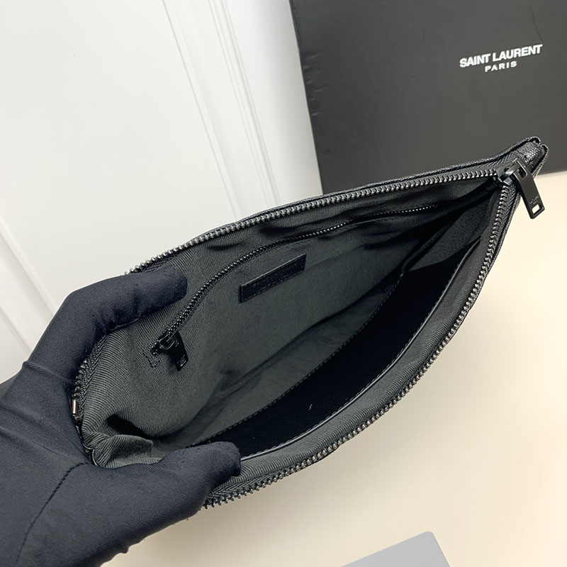 N品 YSL サンローラン 人気バッグ モノグラム タブレットポーチ ブラック 559193CWU081000 カーフスキンレザー ブラック金具 激安優良店 - 画像 (3)