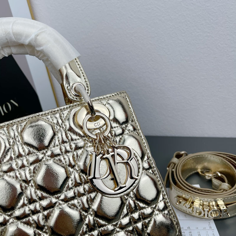 N品 DIOR ディオール Lady Dior My ABCDior バッグ スモール M0538ONGE_N000 ゴールド ゴールド金具 激安優良店 - 画像 (8)