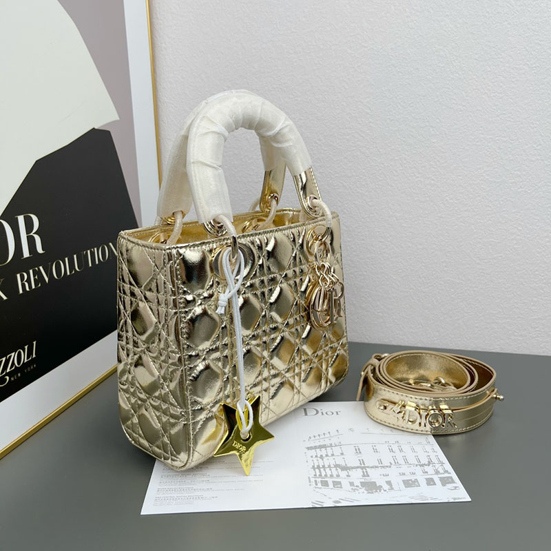 N品 DIOR ディオール Lady Dior My ABCDior バッグ スモール M0538ONGE_N000 ゴールド ゴールド金具 激安優良店 - 画像 (7)