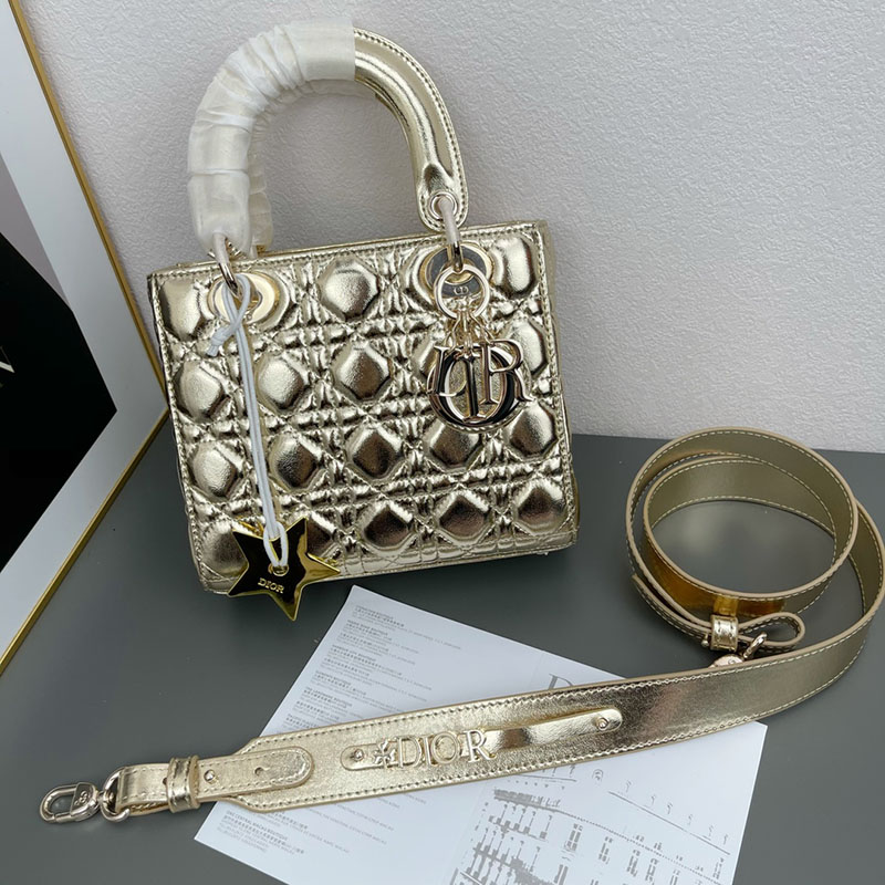 N品 DIOR ディオール Lady Dior My ABCDior バッグ スモール M0538ONGE_N000 ゴールド ゴールド金具 激安優良店 - 画像 (4)