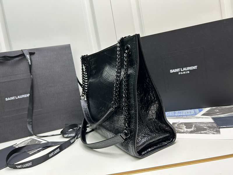 N品 YSL サンローラン 人気バッグ ニキ ショッピングバッグ ブラック 5779990EN041062 レザー ブラック金具 激安優良店 - 画像 (8)