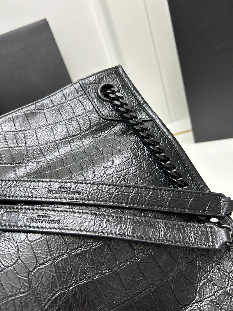 N品 YSL サンローラン 人気バッグ ニキ ショッピングバッグ ブラック 5779990EN041062 レザー ブラック金具 激安優良店 - 画像 (6)