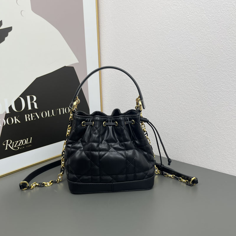 N品 DIOR ディオール Dior Jolie バケットバッグ スモール M2780UNKW_M900 黒 ブラック ゴールド金具 激安優良店 - 画像 (8)