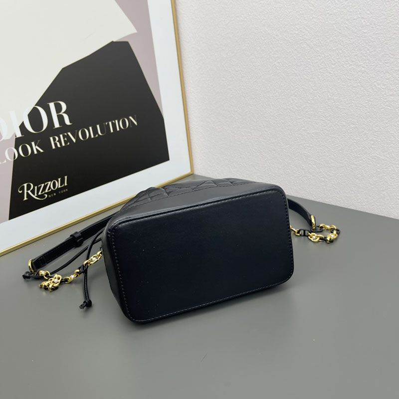 N品 DIOR ディオール Dior Jolie バケットバッグ スモール M2780UNKW_M900 黒 ブラック ゴールド金具 激安優良店 - 画像 (6)