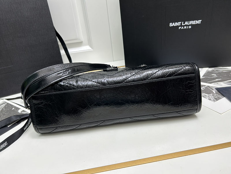 N品 YSL サンローラン 人気バッグ ニキ ショッピングバッグ ブラック 5779990EN041000 レザー シルバー金具 激安優良店 - 画像 (4)